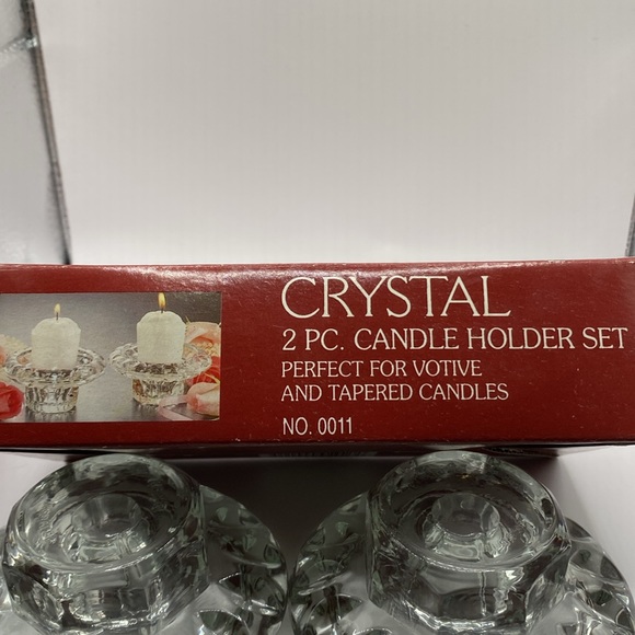 2 VTG Alco clear cut crystal candle holders - Picture 6 of 6